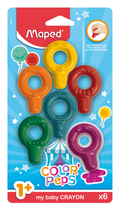 De krijtjesset - Maped - Baby plastic kleurpotloden 6-pack De krijtjesset - Maped - Baby plastic kleurpotloden 6-pack