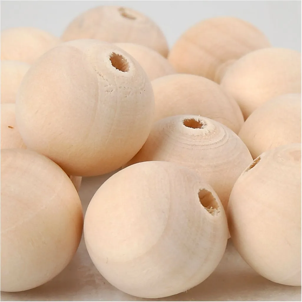 Houten kralen - 20 mm - 14 st Houten kralen - 20 mm - 14 st