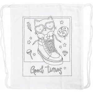 Gymtas - wit - kat in schoenen Gymtas - wit - kat in schoenen