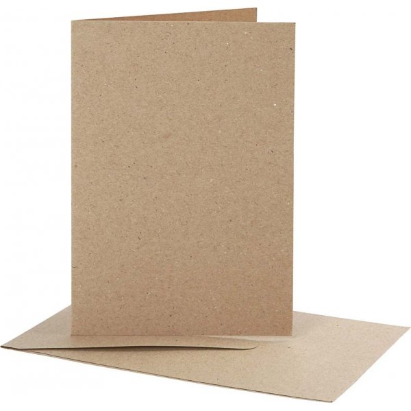 Ansichtkaart met envelop - naturel - 10,5 x 15 cm - 10 st