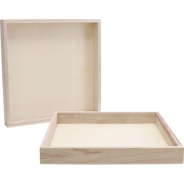 Houten lijsten met rand - 24,5x24,5x3 cm - 10 st