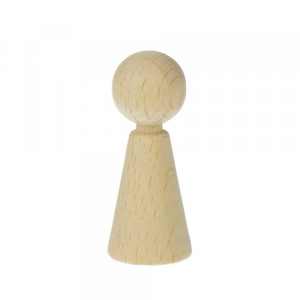 Conisch houten figuur 15 x H 36 mm - gebleekt 6 st.