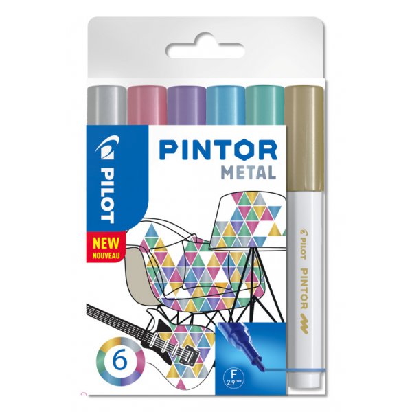 Vezelpotlodenset Pilot Pintor (Metaalmix) - Fijn
