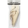 Houten decoraties - langwerpig hart - 3 st