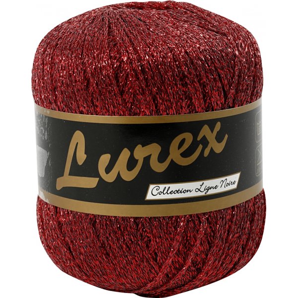 Lurexgaren - rood - 25 gr