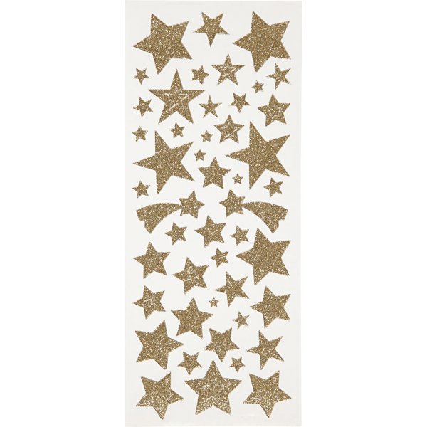 Glitterstickers - goud - sterren - 2 vellen Glitterstickers - goud - sterren - 2 vellen