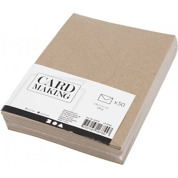 Gerecyclede envelop - naturel - 11,5 x 16 cm - 50 st