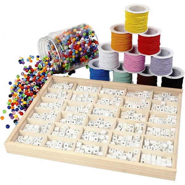 Letterkralen aan armbanden - Set voor ca. 80 armbanden Letterkralen aan armbanden - Set voor ca. 80 armbanden