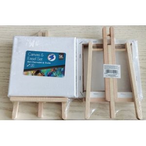 Mini canvas schilderij met ezel 15x15 cm Mini canvas schilderij met ezel 15x15 cm
