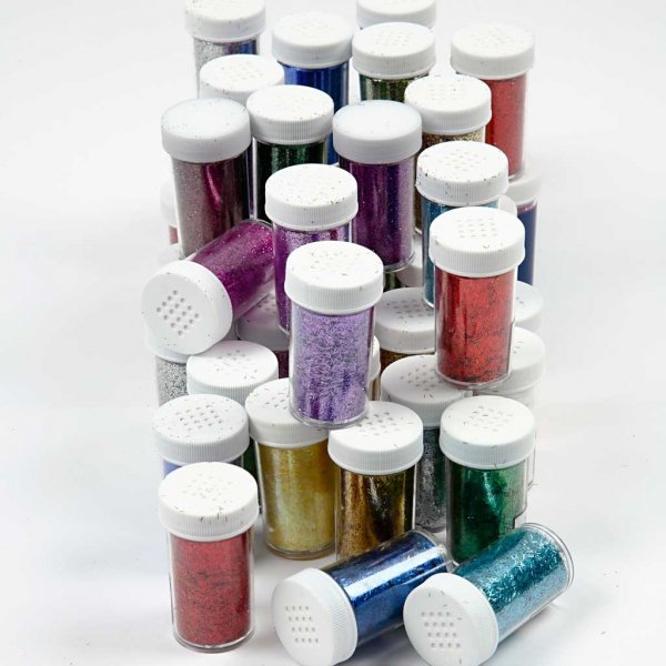 Glitter - gemengde kleuren - 46 x 20 gr
