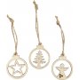 Houten ornamenten - Kerstthema - 24 st