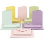 Kaarten en enveloppen - pastelkleuren 11,5 x 16,5 cm - 50 sets