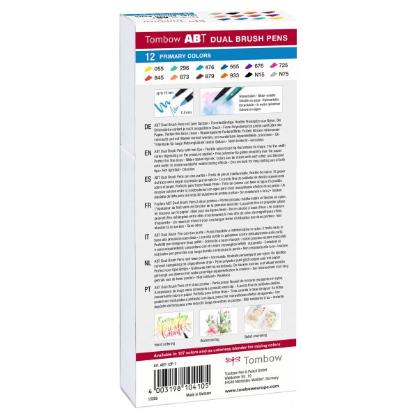 Tombow ABT Dubbele Borstel 12-pack Basic Tombow ABT Dubbele Borstel 12-pack Basic