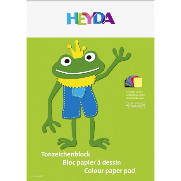 Blok gekleurd papier A3 130 g - 10 pagina\\\'s