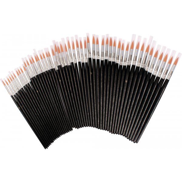 Synthetische penselenset rond - 5 maten - 50 st