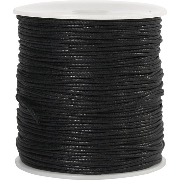 Katoenen koord - zwart - 100 m - Ø1 mm Katoenen koord - zwart - 100 m - Ø1 mm