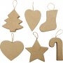 Kerstversiering - papier-mach - 6 st