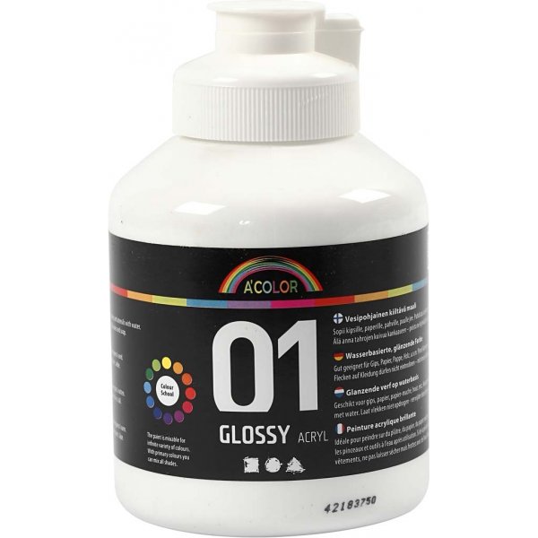 Schoolverf - Acryl - wit - glanzend - 500 ml Schoolverf - Acryl - wit - glanzend - 500 ml