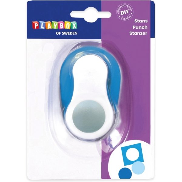 Punchcirkel 2,5 cm - Blauw/wit