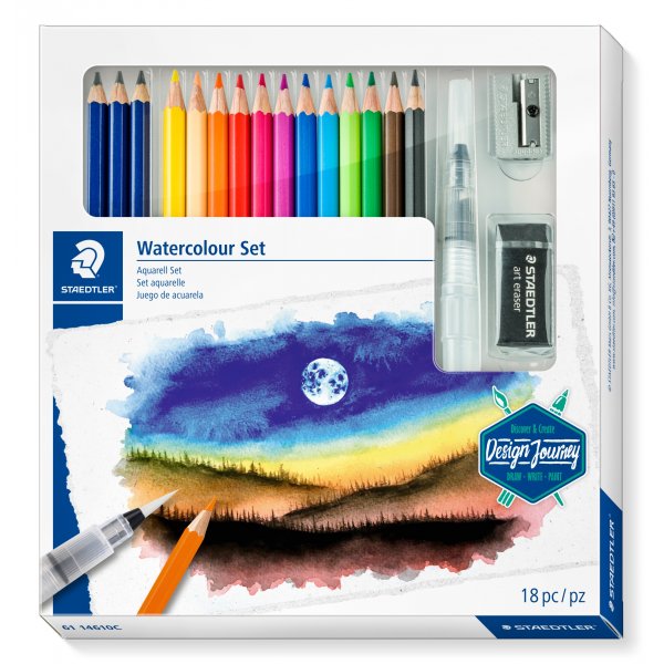 Aquarelset Potloden Design Journey - 18-delig