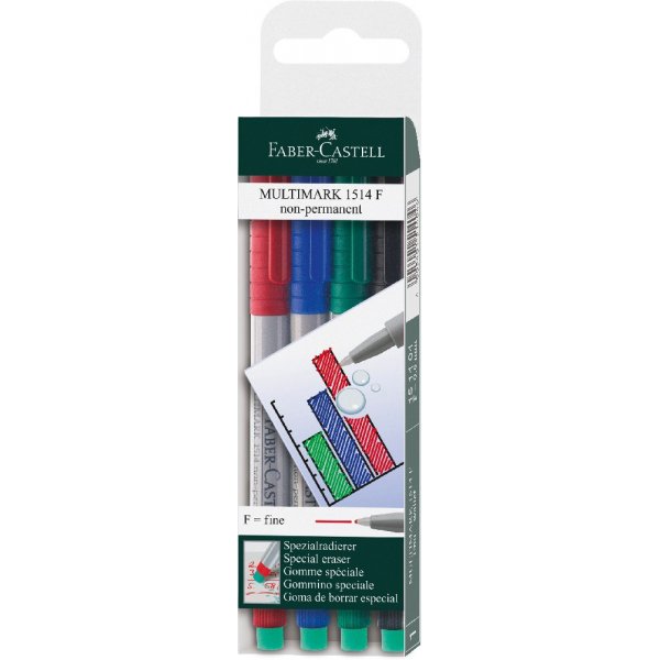 Niet-permanente marker Multimarker F - 4 kleuren