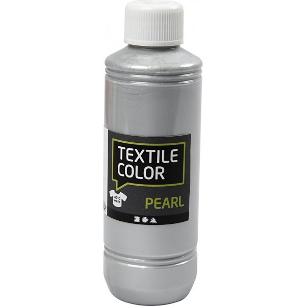 Textielkleur - zilver - parelmoer - 250 ml Textielkleur - zilver - parelmoer - 250 ml