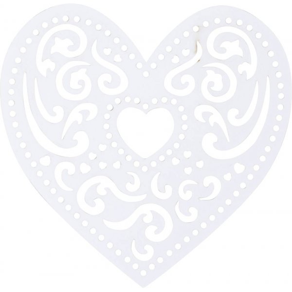 Filigraan hart - wit - 18 st Filigraan hart - wit - 18 st