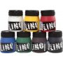 Linoleumverf - gemengde kleuren - 7 x 250 ml