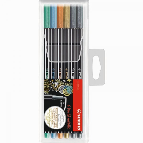Vezelpen Pen 68 6-pack - Metallic