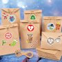 Knutselset Kerstkalender, 24 zakjes, 3 stickervellen