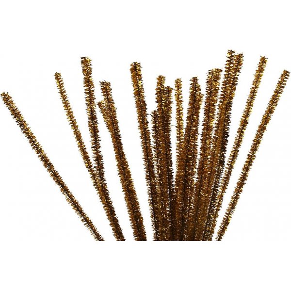 Pijpenrager - goud - glitter - 24 st