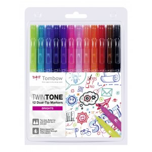 Tombow TwinTone Bright 0.3/0.8mm 12-pack Tombow TwinTone Bright 0.3/0.8mm 12-pack