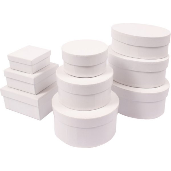 Papieren doos, vierkant, 10x10x4, 8x8x3,5, 9x8x3, 3 stuks