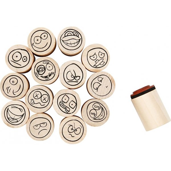Deco Art Stempelset - smiley - 15 st