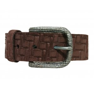 Damesriem van krokodillenleer - Bruin - 90 cm Damesriem van krokodillenleer - Bruin - 90 cm