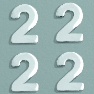 Wasdecoratie nummer 8 mm - zilverglanzend 4 st. 2 Wasdecoratie nummer 8 mm - zilverglanzend 4 st. 2