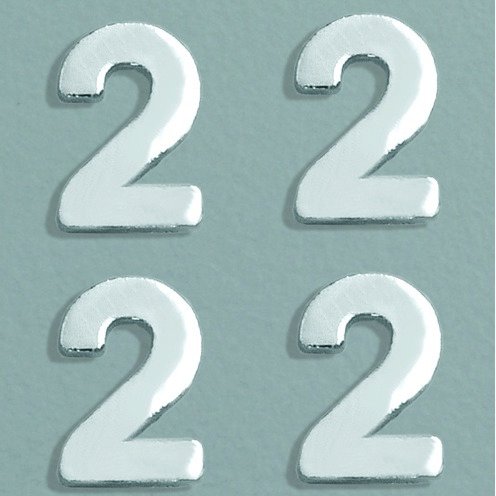 Wasdecoratie nummer 8 mm - zilverglanzend 4 st. 2