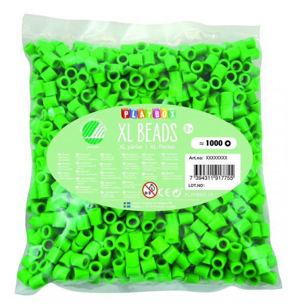 Tube kralen XL 1000 stuks groen Tube kralen XL 1000 stuks groen