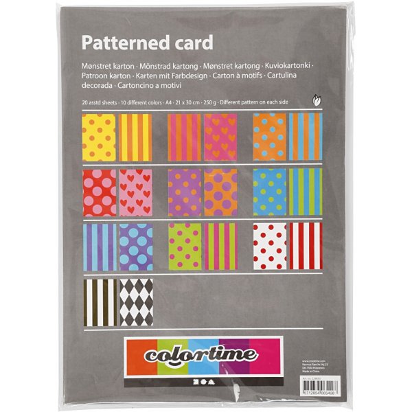 Patroonkarton - gemengde kleuren - A4 20 vellen Patroonkarton - gemengde kleuren - A4 20 vellen