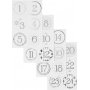 Kalendernummers - zilver - wit - 4 vellen