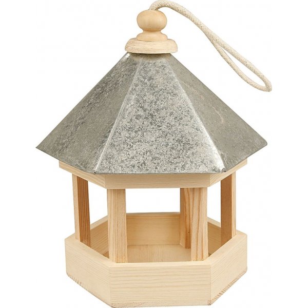 Vogeltafel met zinken dak