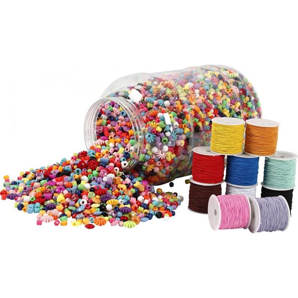 Kralensnoer en elastiek - 3 kg - 10 x 25 m