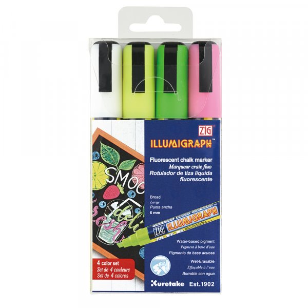 Markeerstift ZIG Illumigraph PMA-510 6mm 4 stuks Markeerstift ZIG Illumigraph PMA-510 6mm 4 stuks