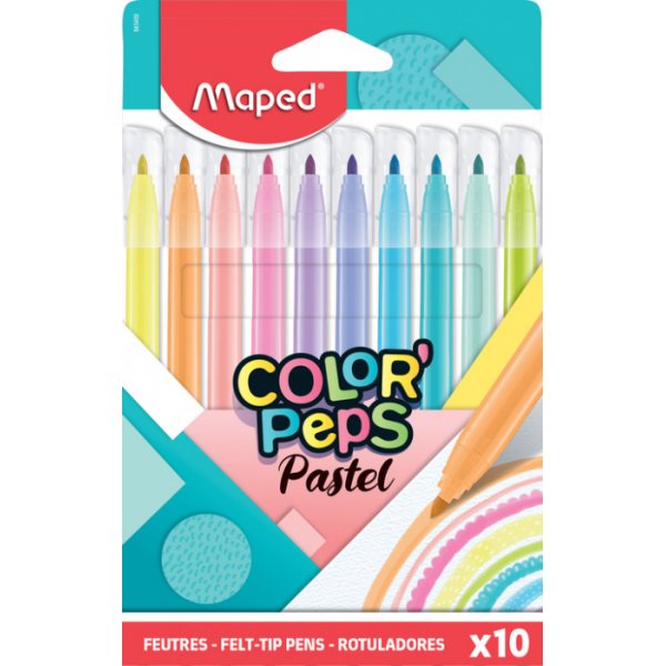 Vezelpotloodset - Maped - ColorPeps 10 pastelpotloden