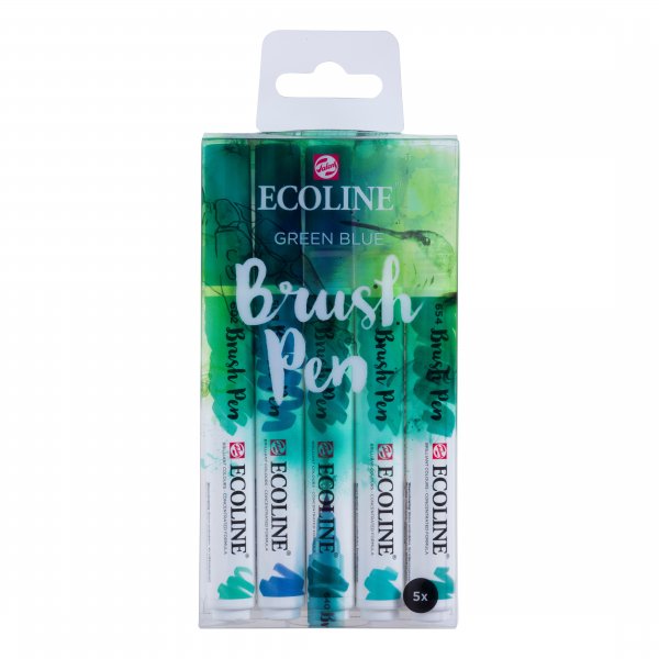 Ecoline Brush Pen 5-pack - Groen Blauw