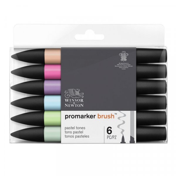 BrushMarker W&N - Pasteltinten 6 stiften