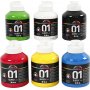 Schoolverf - Acryl - primaire kleuren - glanzend - 6 x 500 ml