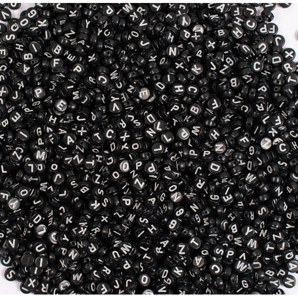 Kunststof kralen Letters 7,5 mm - 500 st