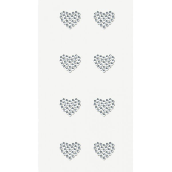 Stickers met strasssteentjes - Hart - kristal