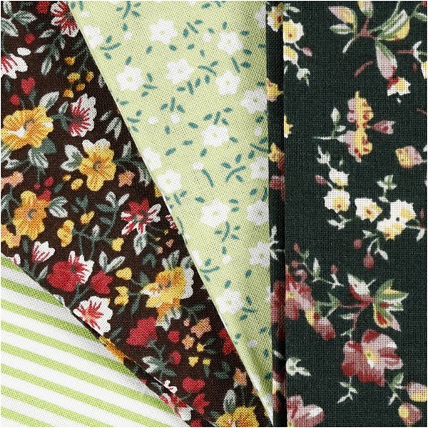 Patchworkstof - groen - 4 st Patchworkstof - groen - 4 st